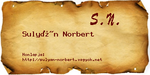 Sulyán Norbert névjegykártya