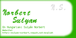 norbert sulyan business card